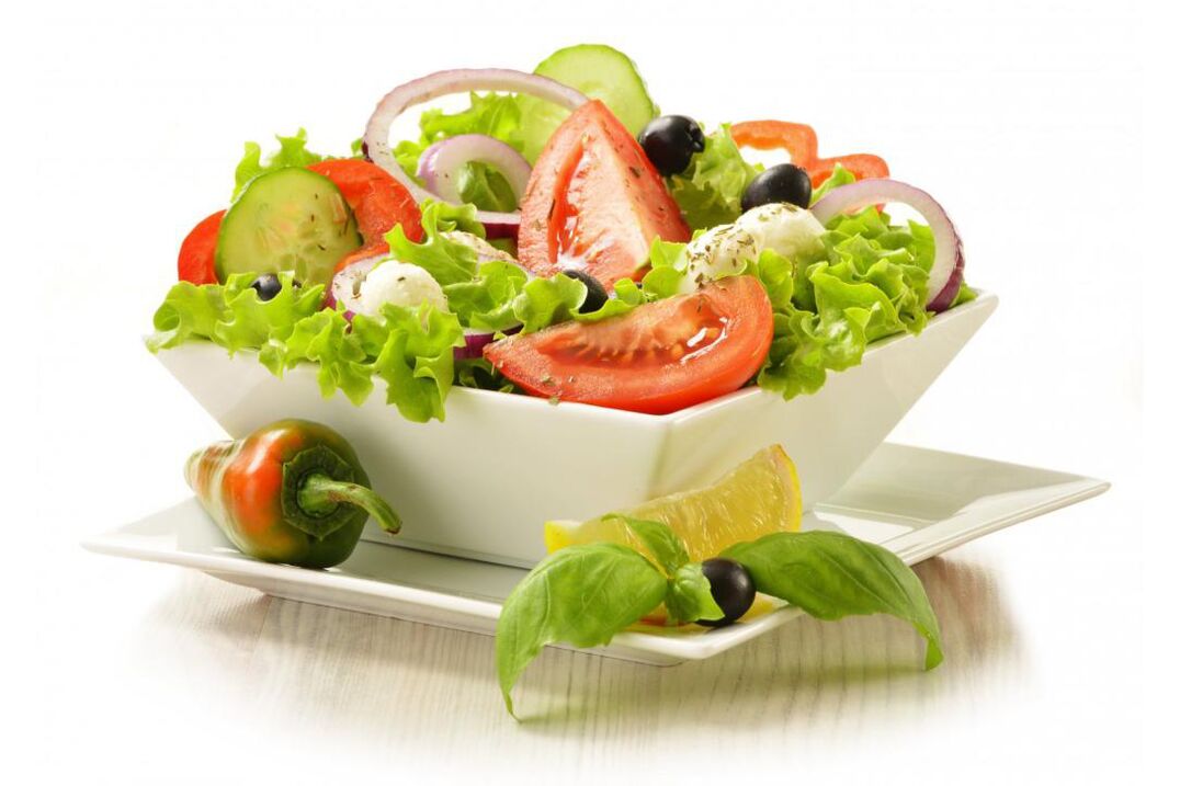 You can make a delicious salad on the vegetable days of the chemical diet